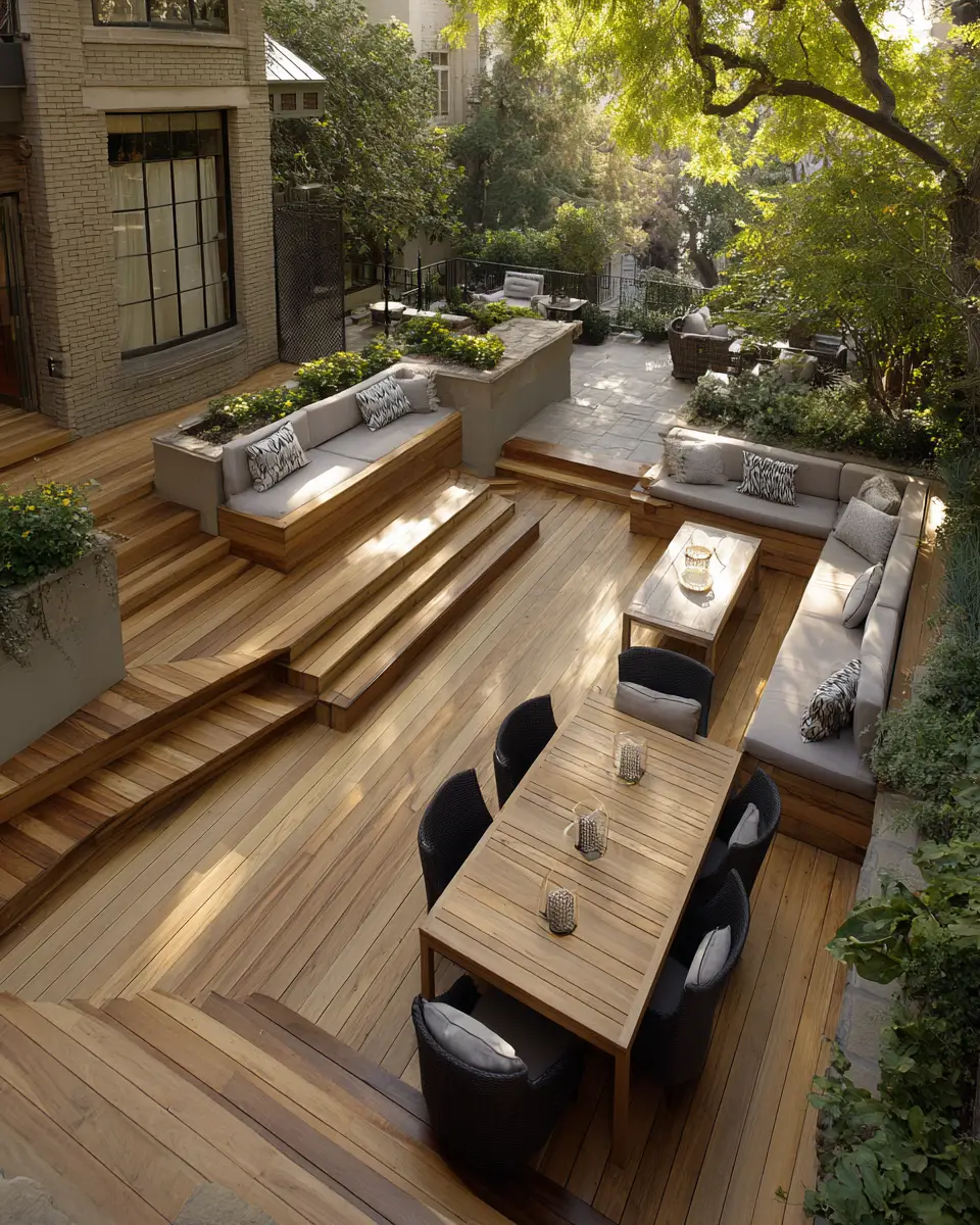 Natural Wood Contemporary Patio Decor Ideas