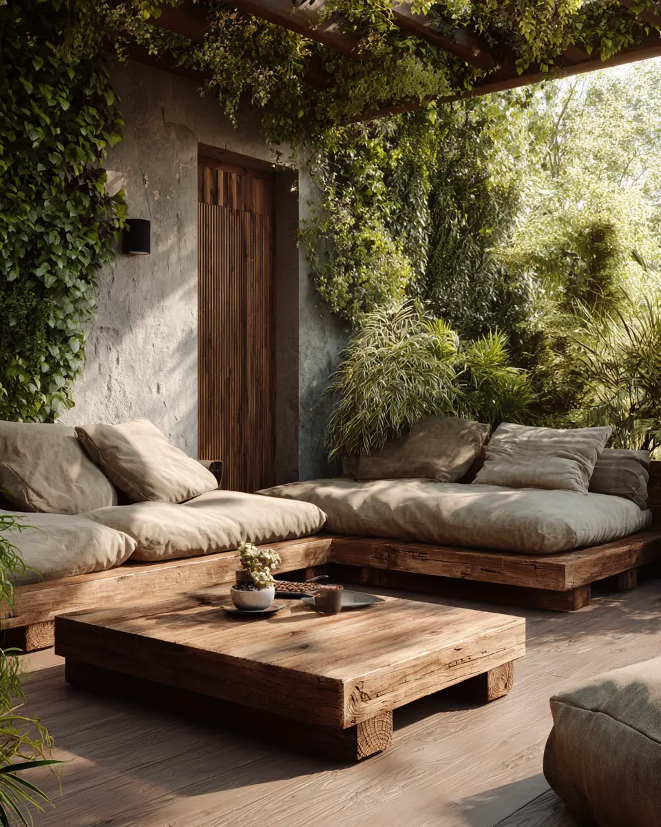 Natural Wood Contemporary Patio Decor Ideas