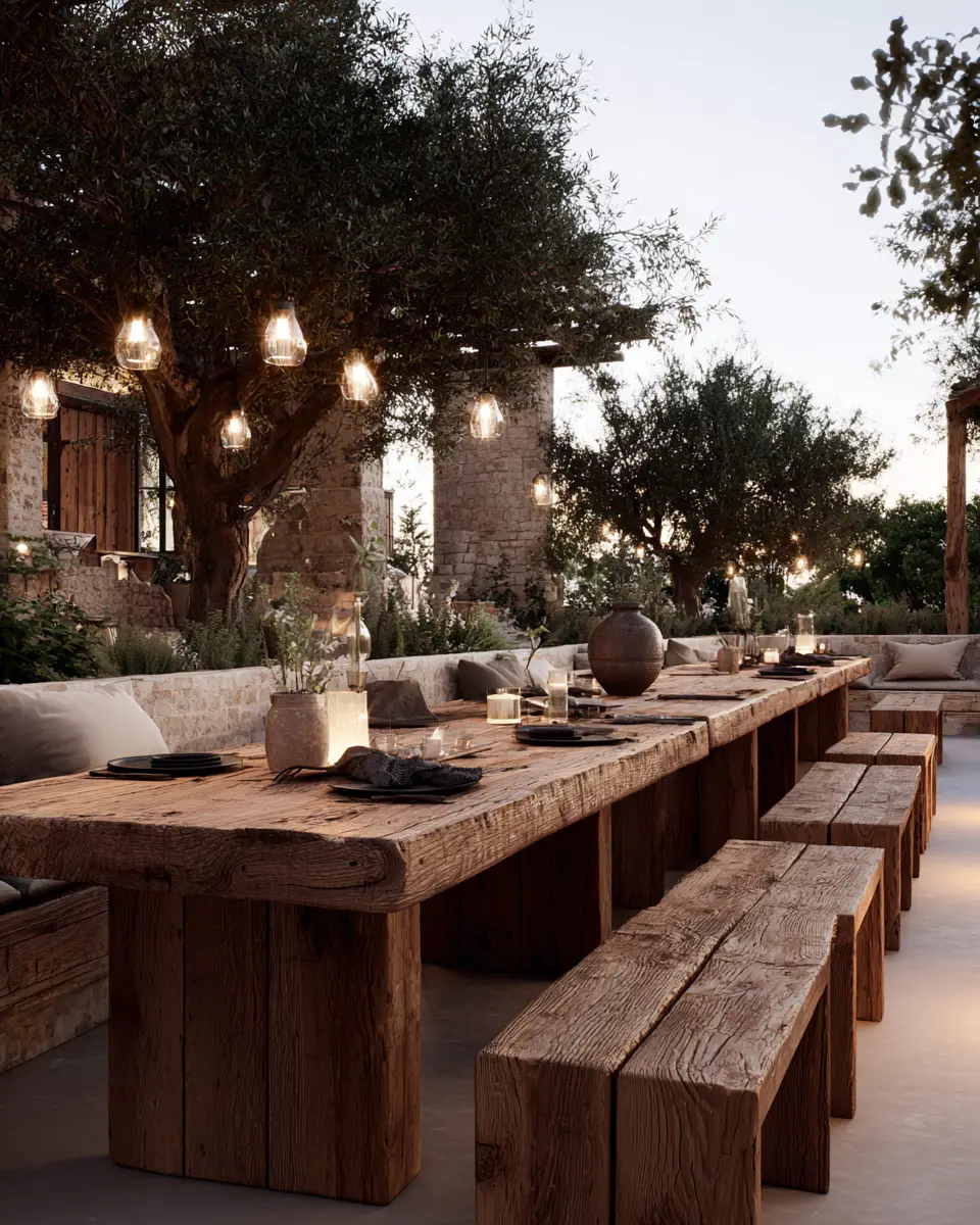 Natural Wood Contemporary Patio Decor Ideas