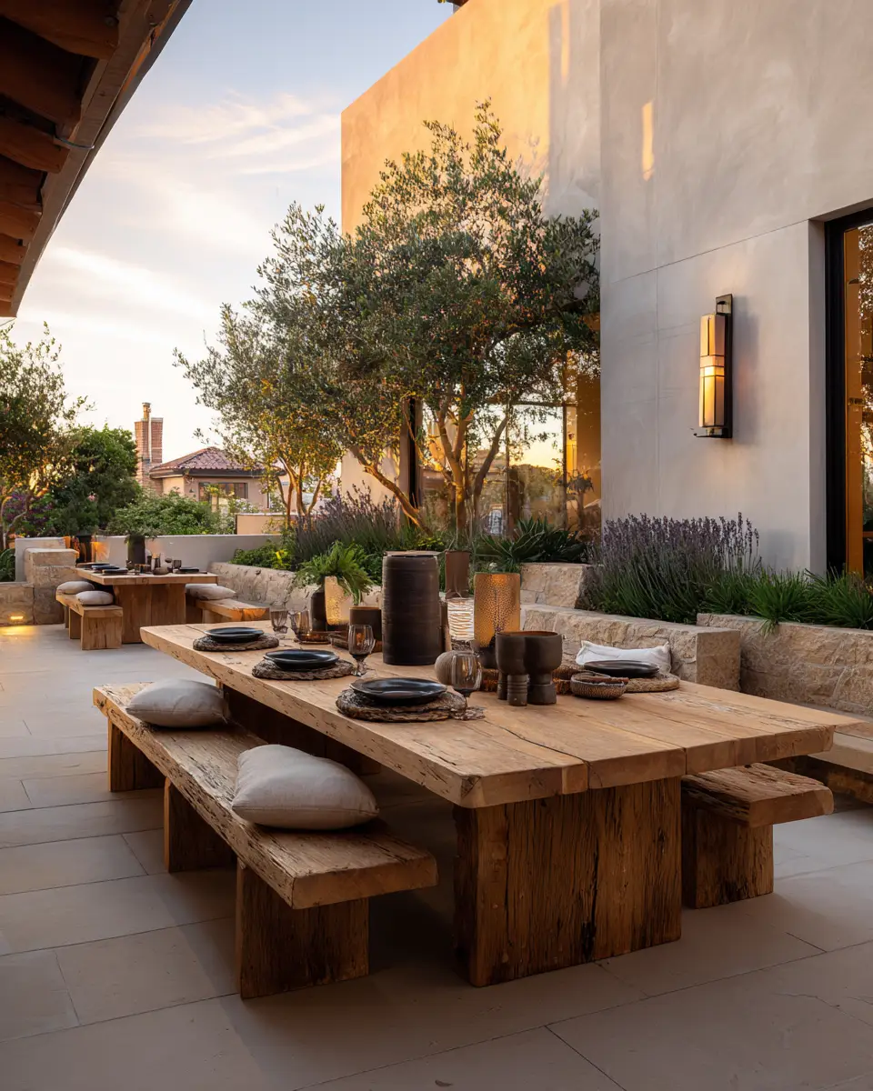 Natural Wood Contemporary Patio Decor Ideas