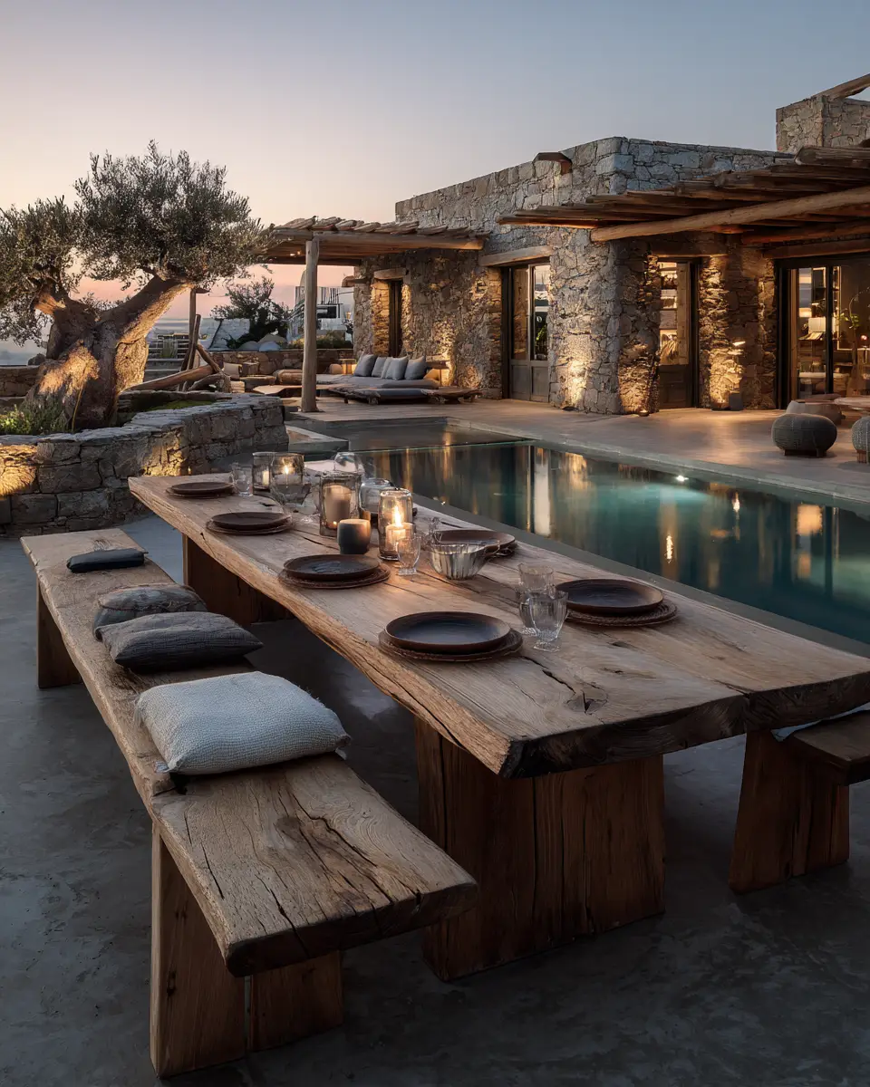 Natural Wood Contemporary Patio Decor Ideas