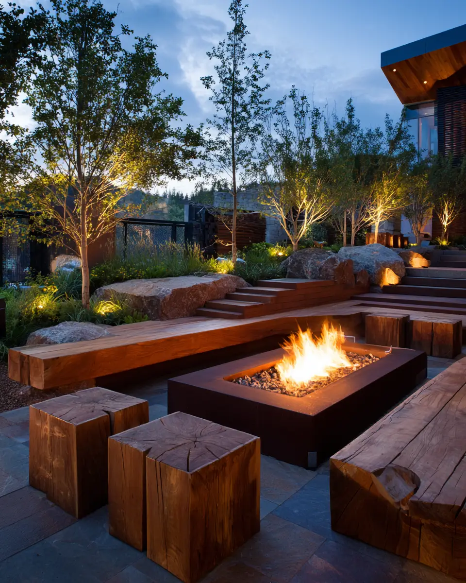 Natural Wood Contemporary Patio Decor Ideas