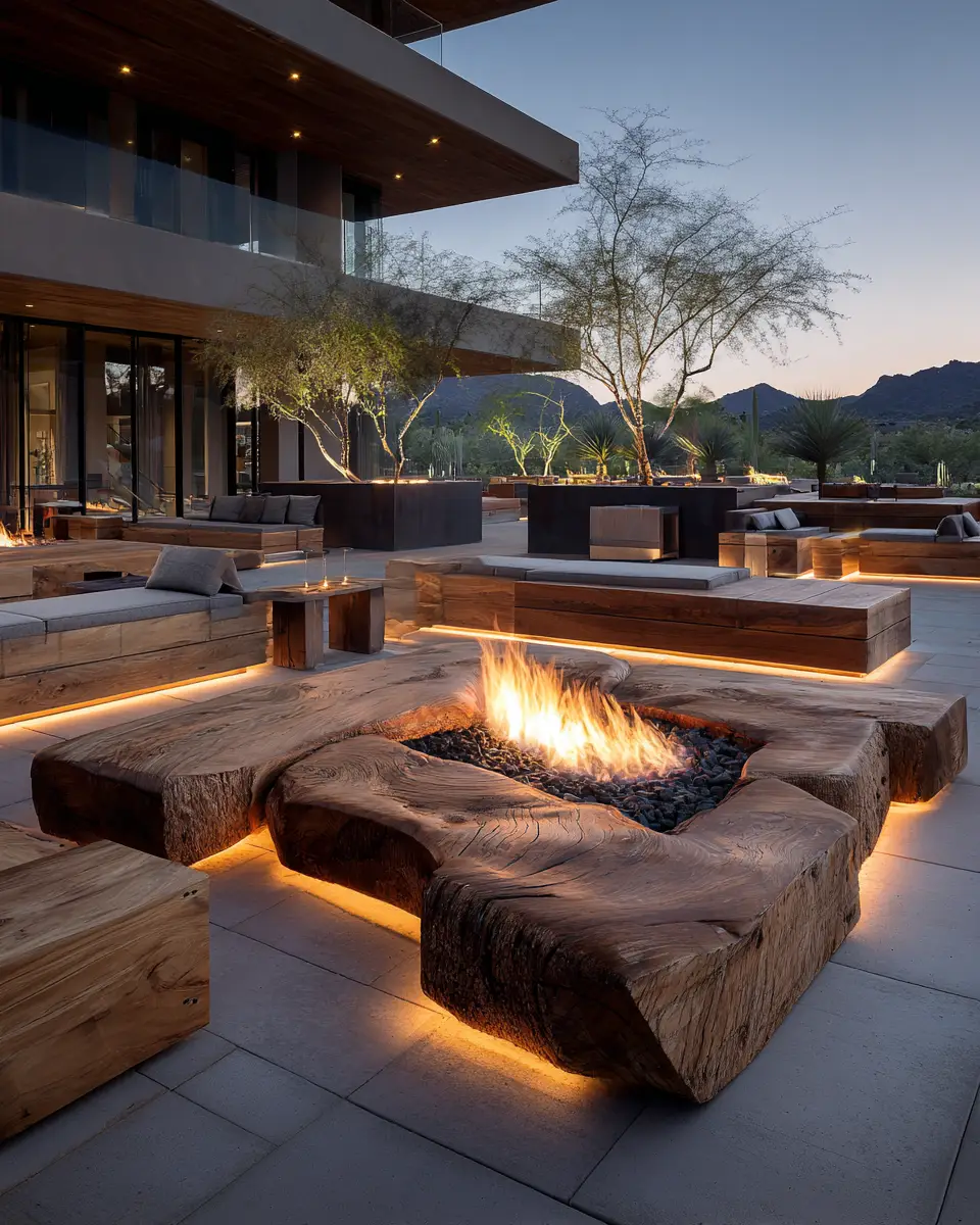 Natural Wood Contemporary Patio Decor Ideas