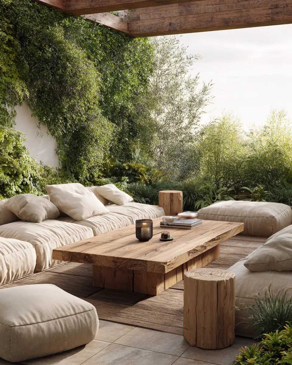 Natural Wood Contemporary Patio Decor Ideas