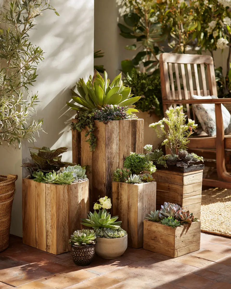 Natural Wood Contemporary Patio Decor Ideas