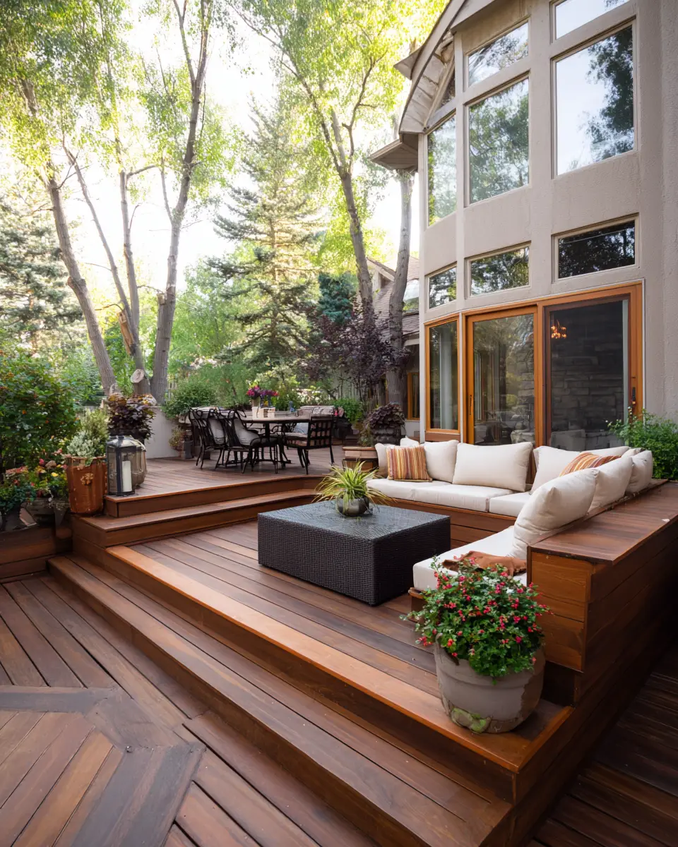 Natural Wood Contemporary Patio Decor Ideas