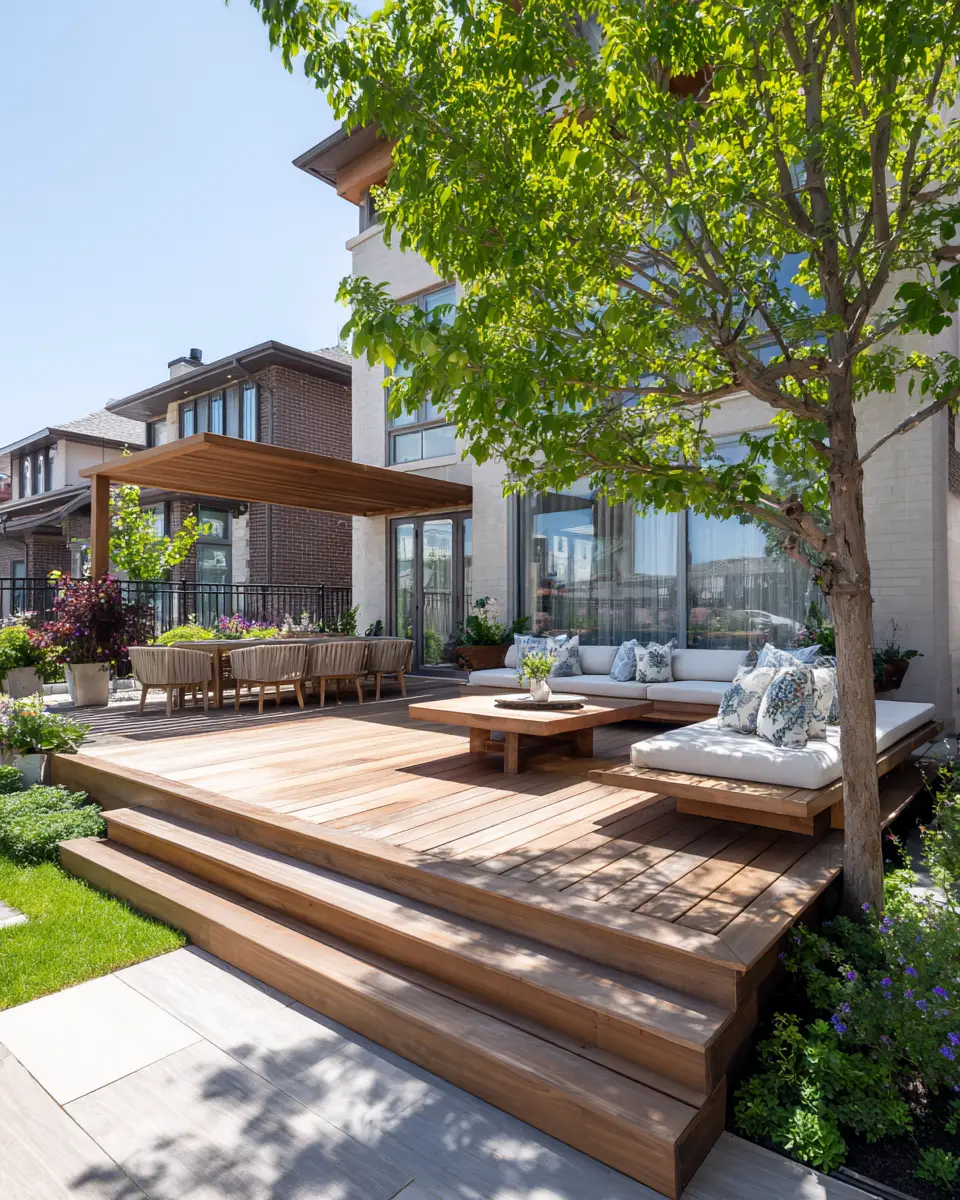 Natural Wood Contemporary Patio Decor Ideas