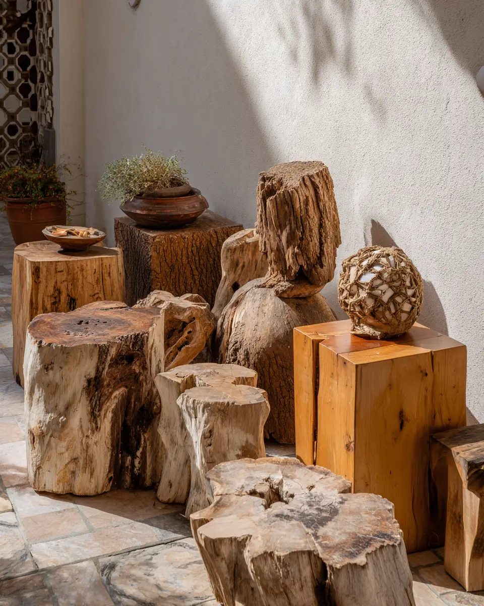 Natural Wood Eclectic Patio Decor Ideas