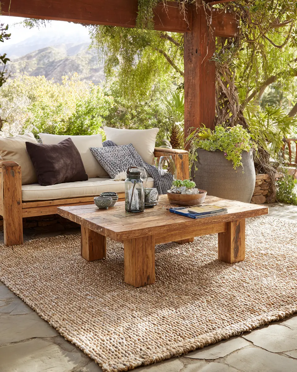 Natural Wood Eclectic Patio Decor Ideas