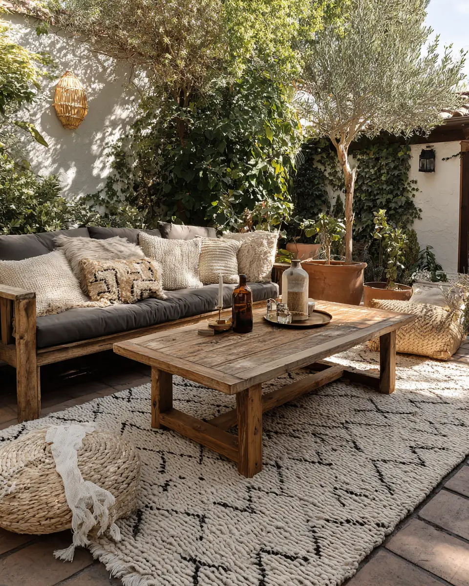 Natural Wood Eclectic Patio Decor Ideas