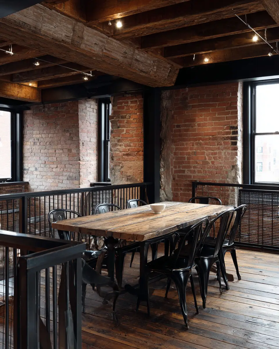 Natural Wood Industrial Balcony Decor Ideas