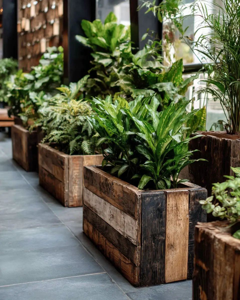 Natural Wood Industrial Balcony Decor Ideas