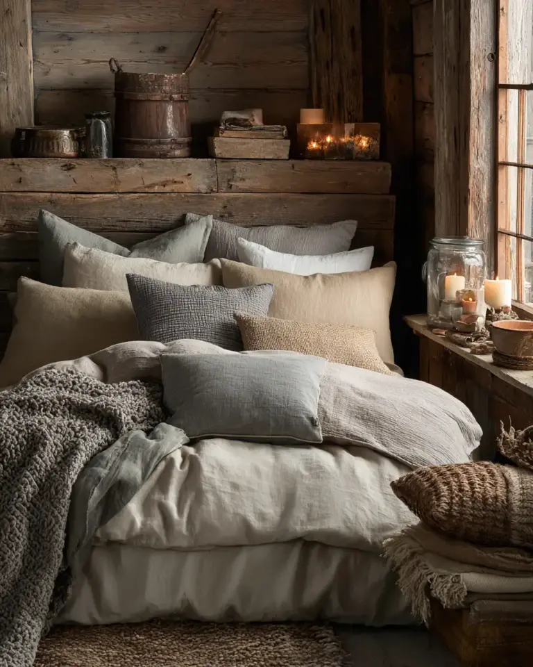 Natural Wood Industrial Bedroom Decor Ideas - Featured