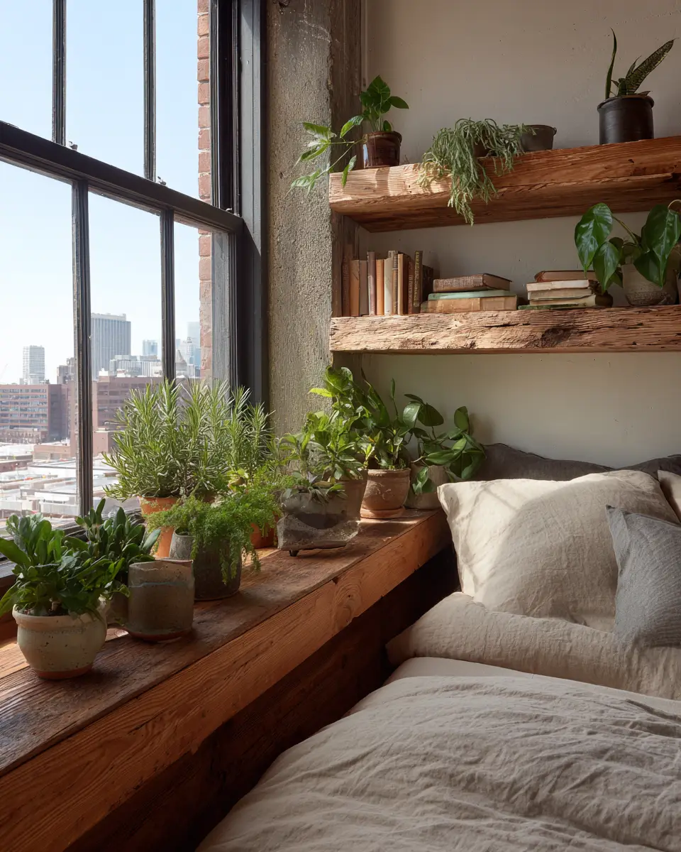 Natural Wood Industrial Bedroom Decor Ideas