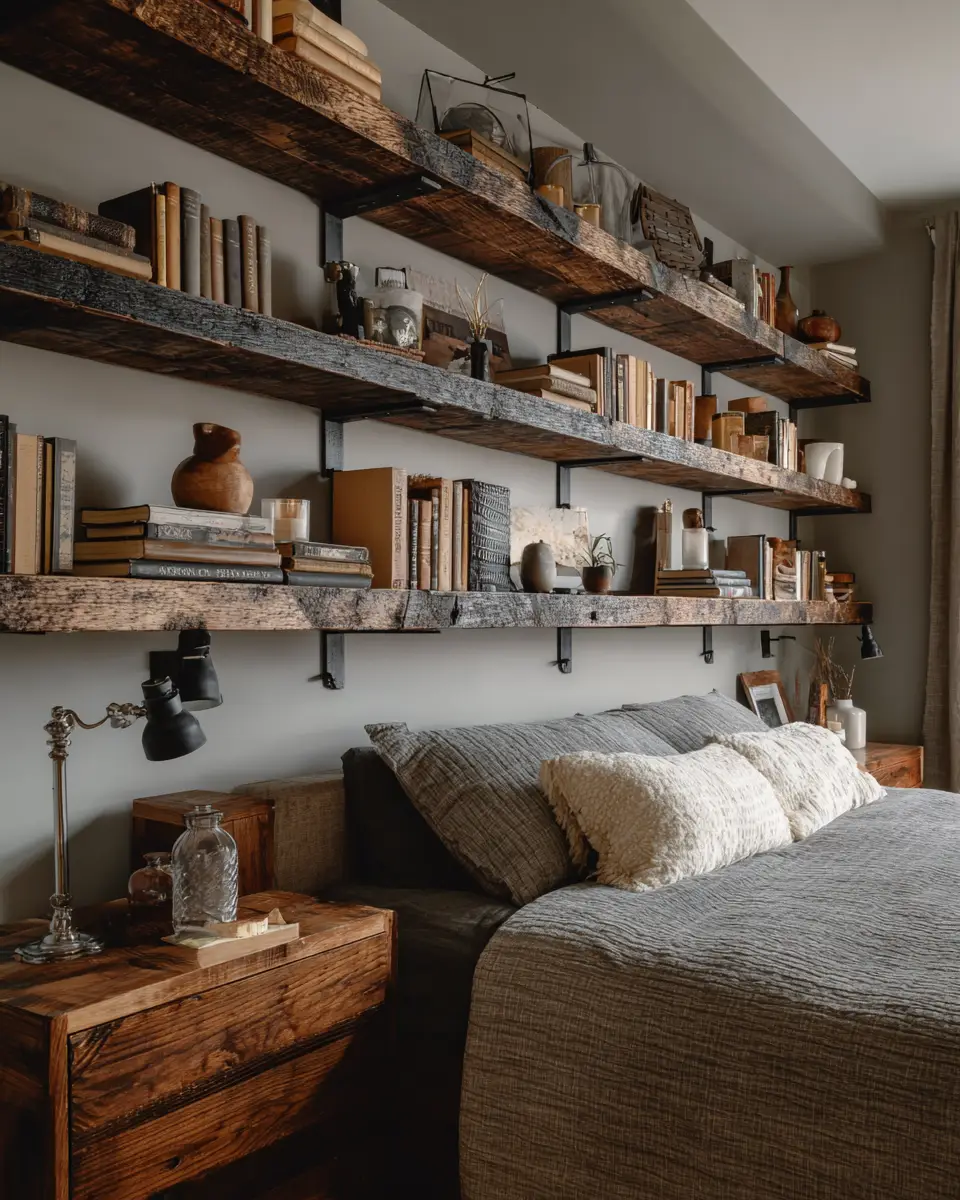 Natural Wood Industrial Bedroom Decor Ideas