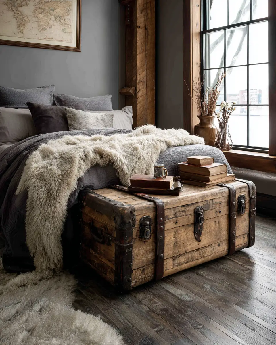 Natural Wood Industrial Bedroom Decor Ideas