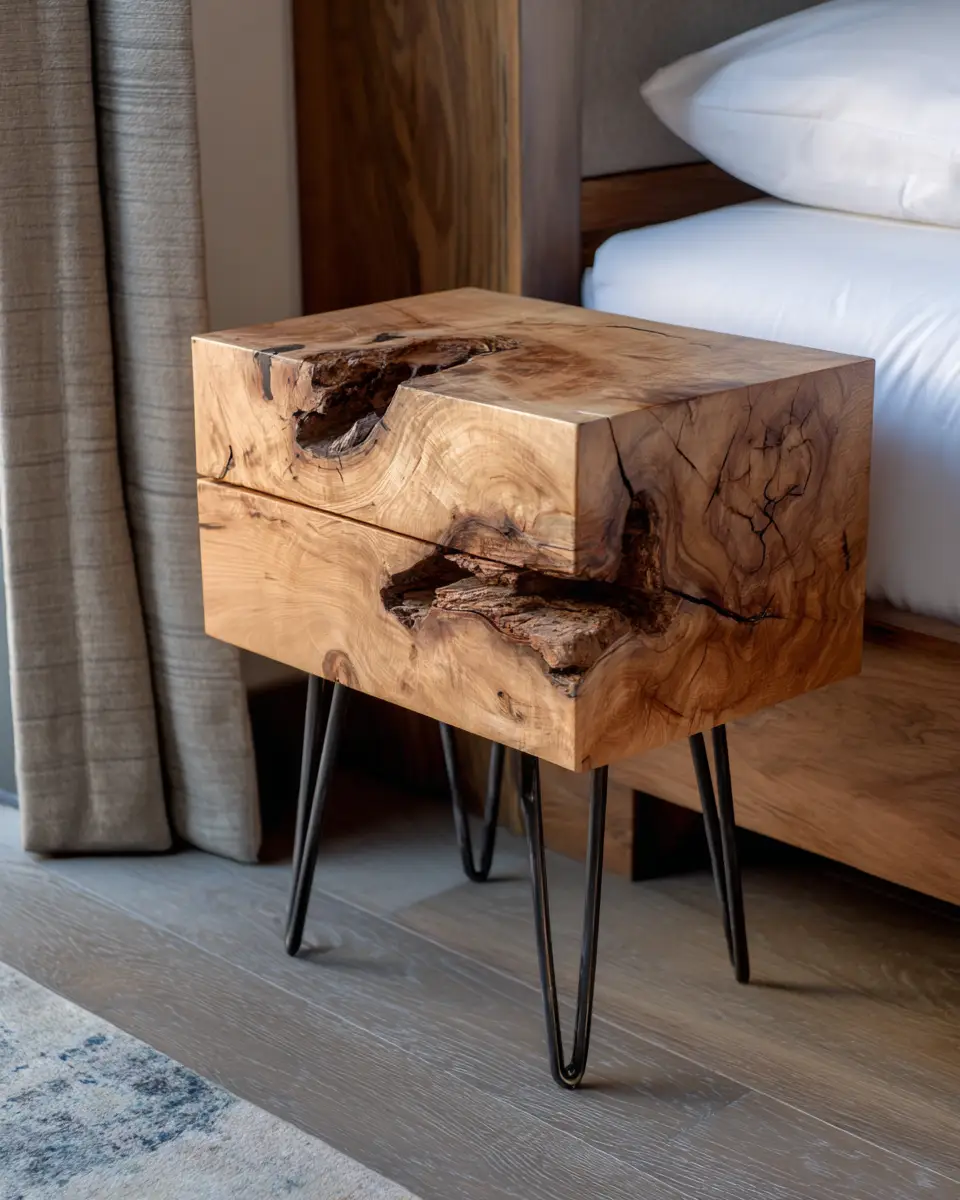 Natural Wood Industrial Bedroom Decor Ideas