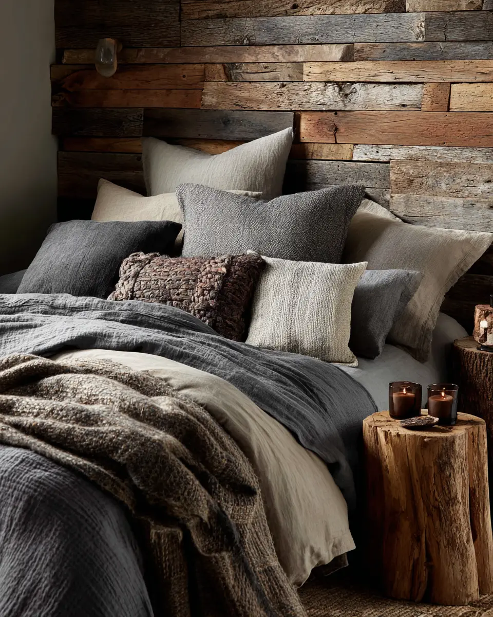 Natural Wood Industrial Bedroom Decor Ideas