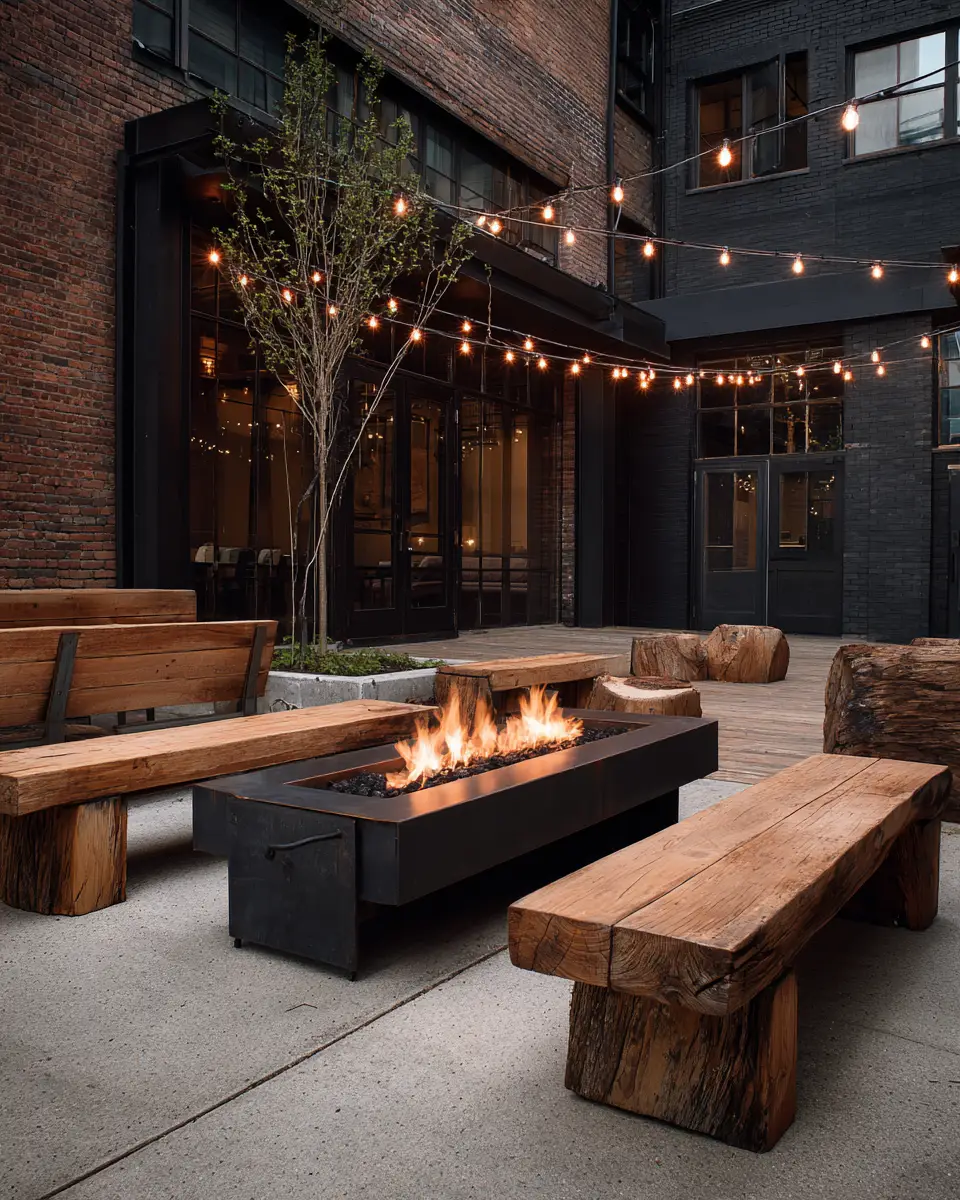 Natural Wood Industrial Patio Decor Ideas