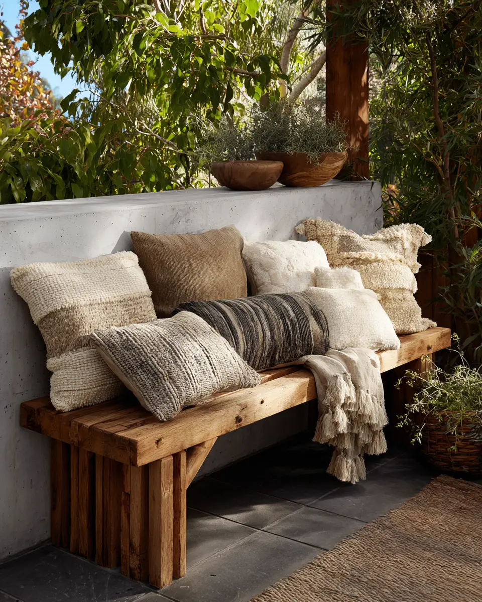 Natural Wood Industrial Patio Decor Ideas