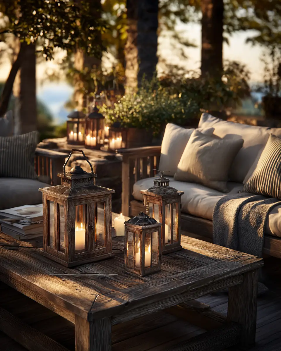 Natural Wood Industrial Patio Decor Ideas