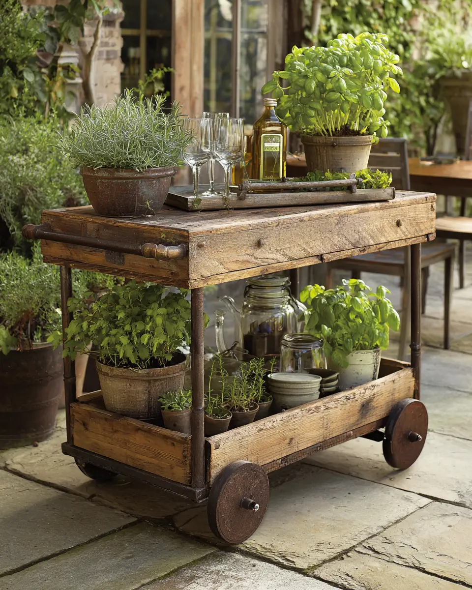 Natural Wood Industrial Patio Decor Ideas