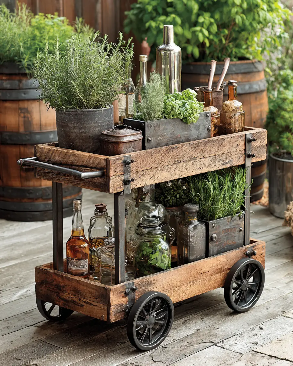 Natural Wood Industrial Patio Decor Ideas