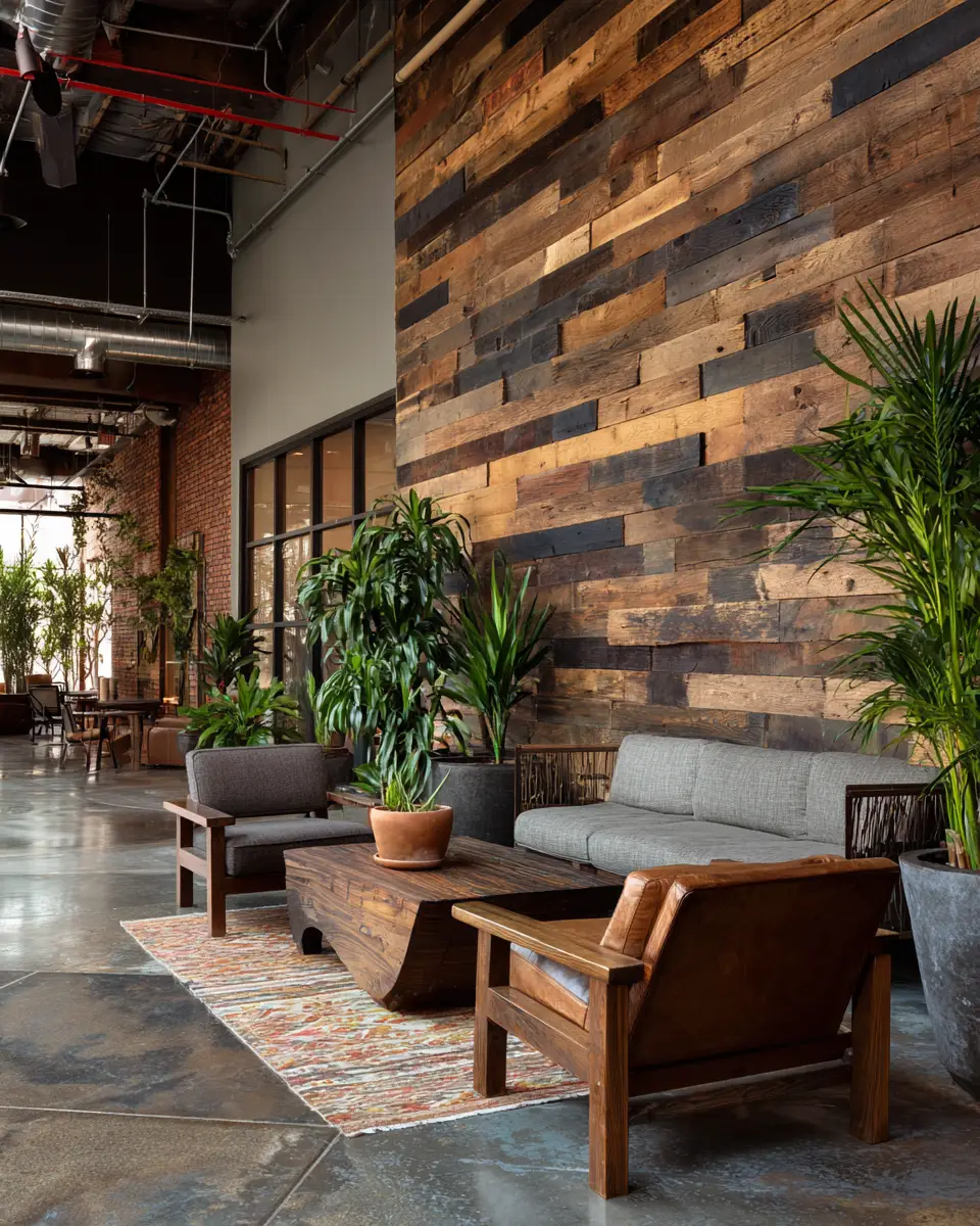 Natural Wood Industrial Patio Decor Ideas