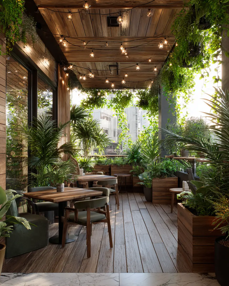 Natural Wood Industrial Patio Decor Ideas