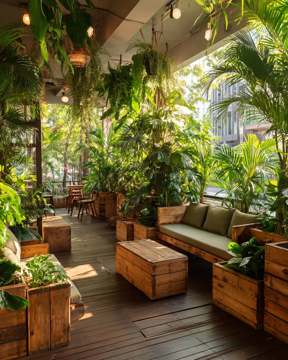 Natural Wood Industrial Patio Decor Ideas