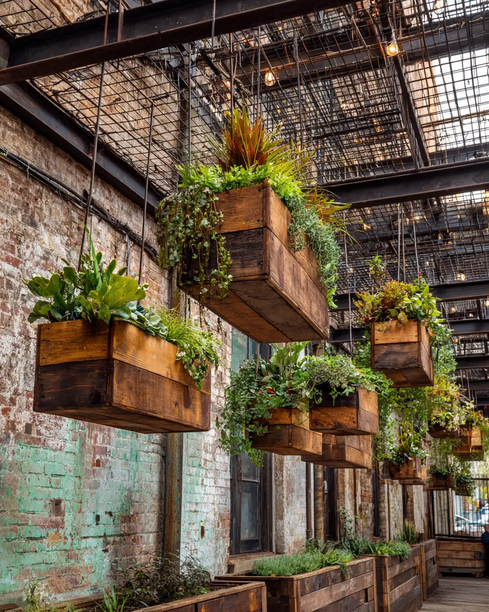 Natural Wood Industrial Patio Decor Ideas