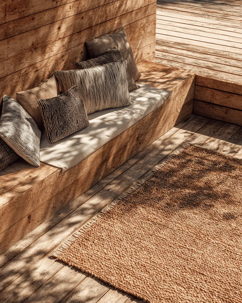 Natural Wood Industrial Patio Decor Ideas