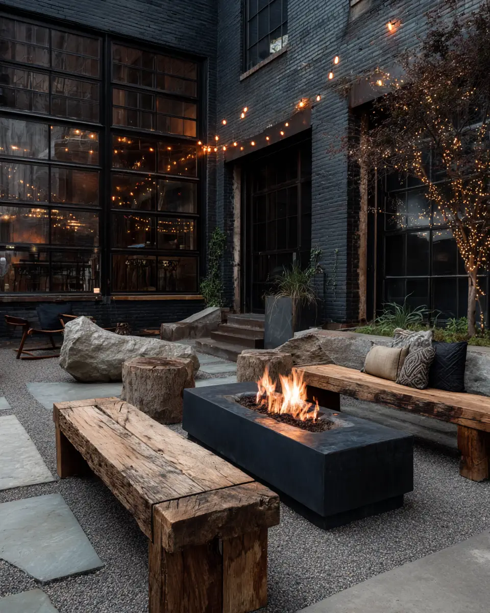 Natural Wood Industrial Patio Decor Ideas