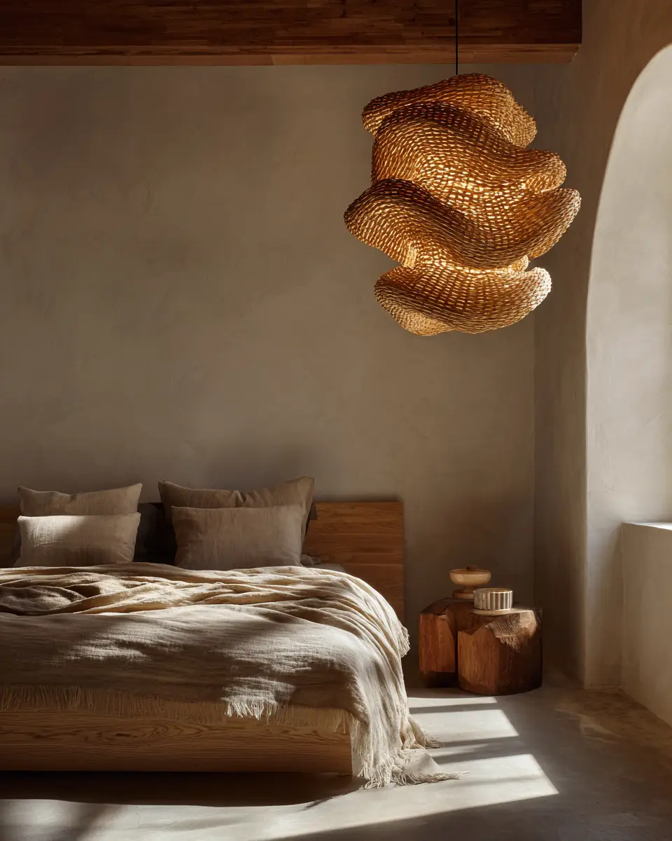 Natural Wood Japandi Bedroom Decor Ideas