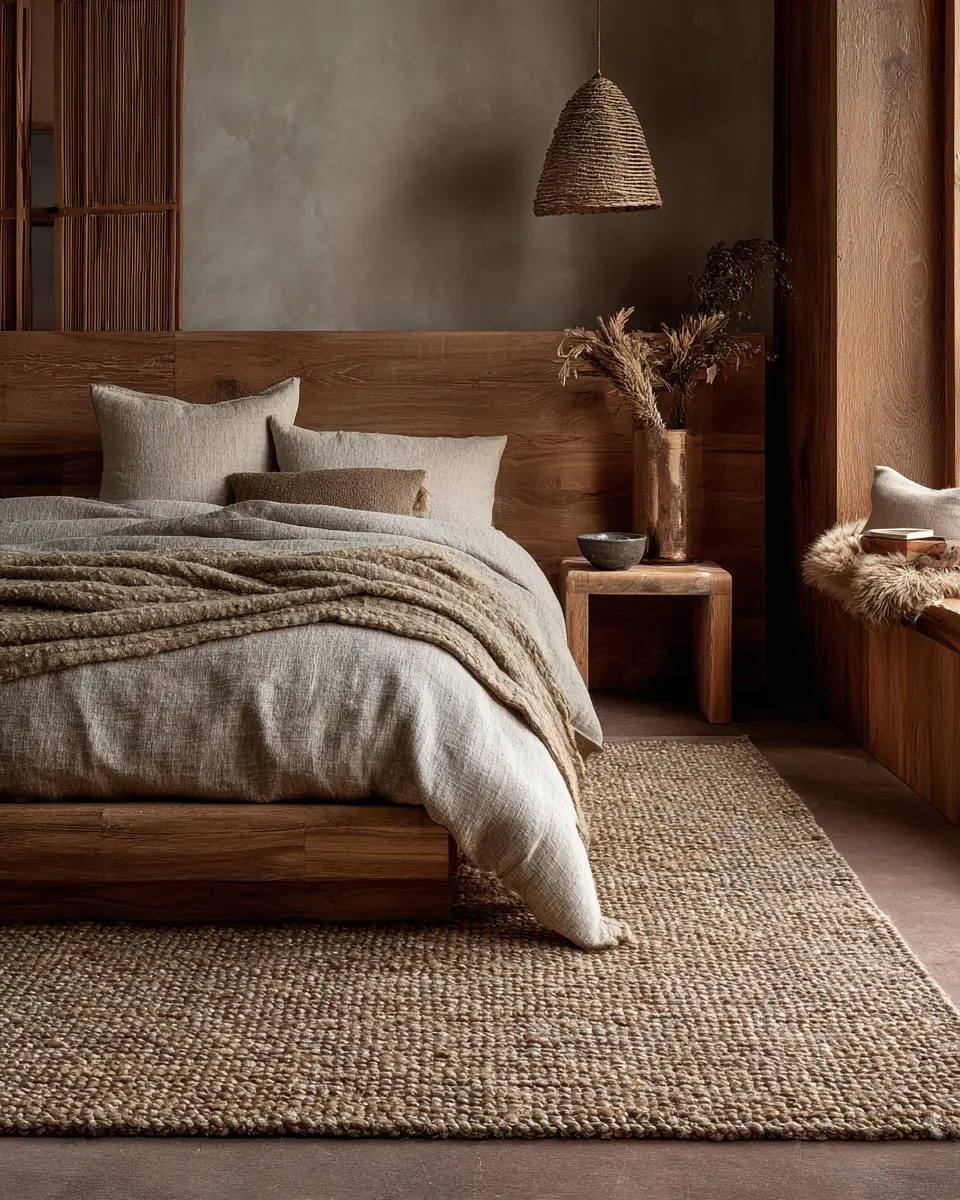 Natural Wood Japandi Bedroom Decor Ideas