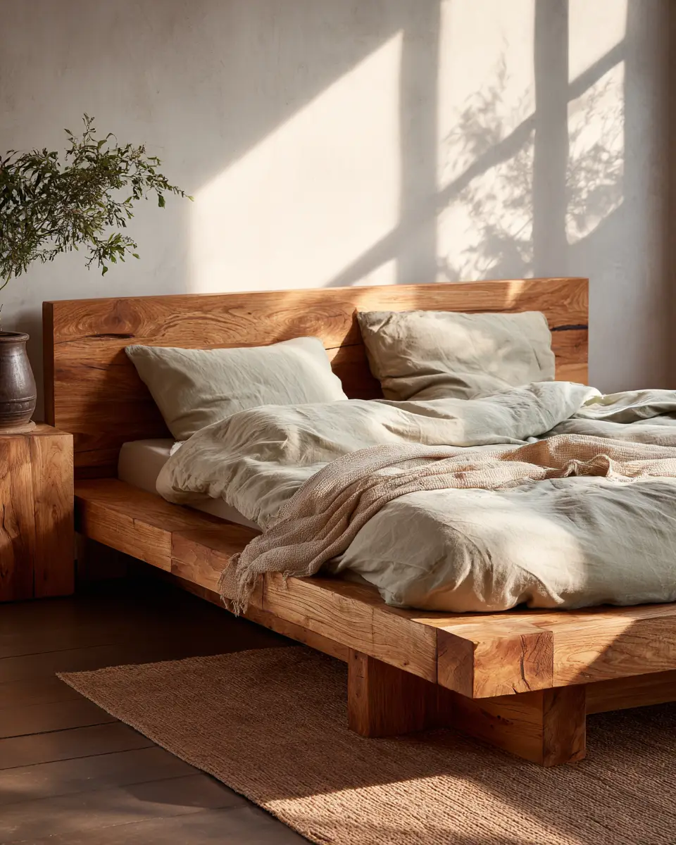 Natural Wood Japandi Bedroom Decor Ideas