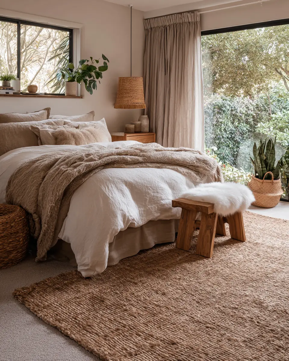 Natural Wood Japandi Bedroom Decor Ideas