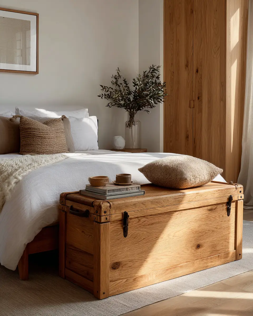 Natural Wood Japandi Bedroom Decor Ideas