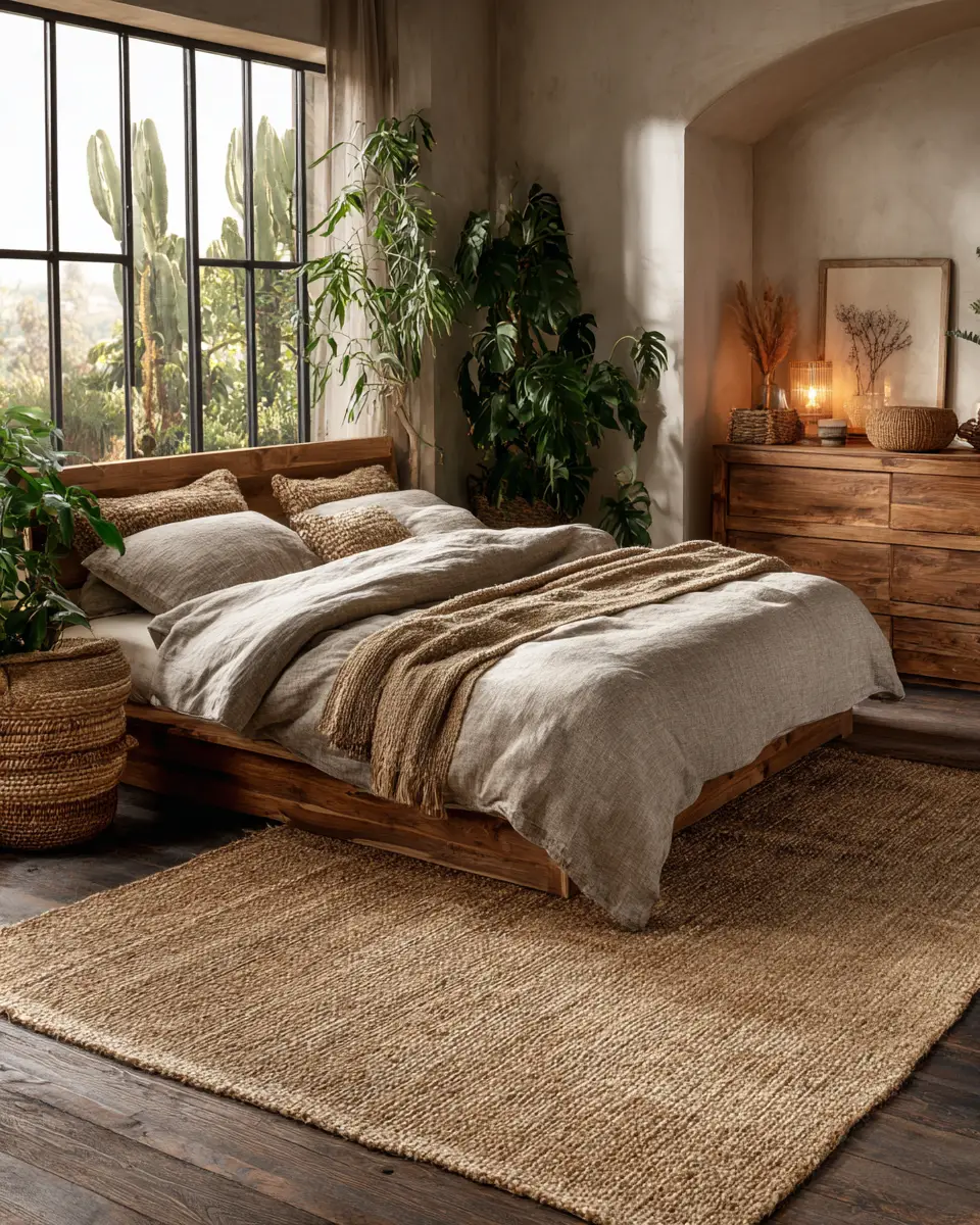 Natural Wood Japandi Bedroom Decor Ideas
