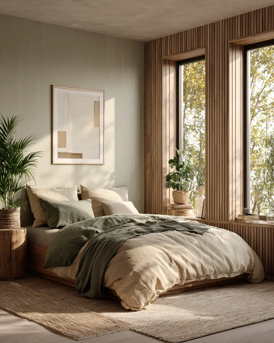 Natural Wood Japandi Bedroom Decor Ideas