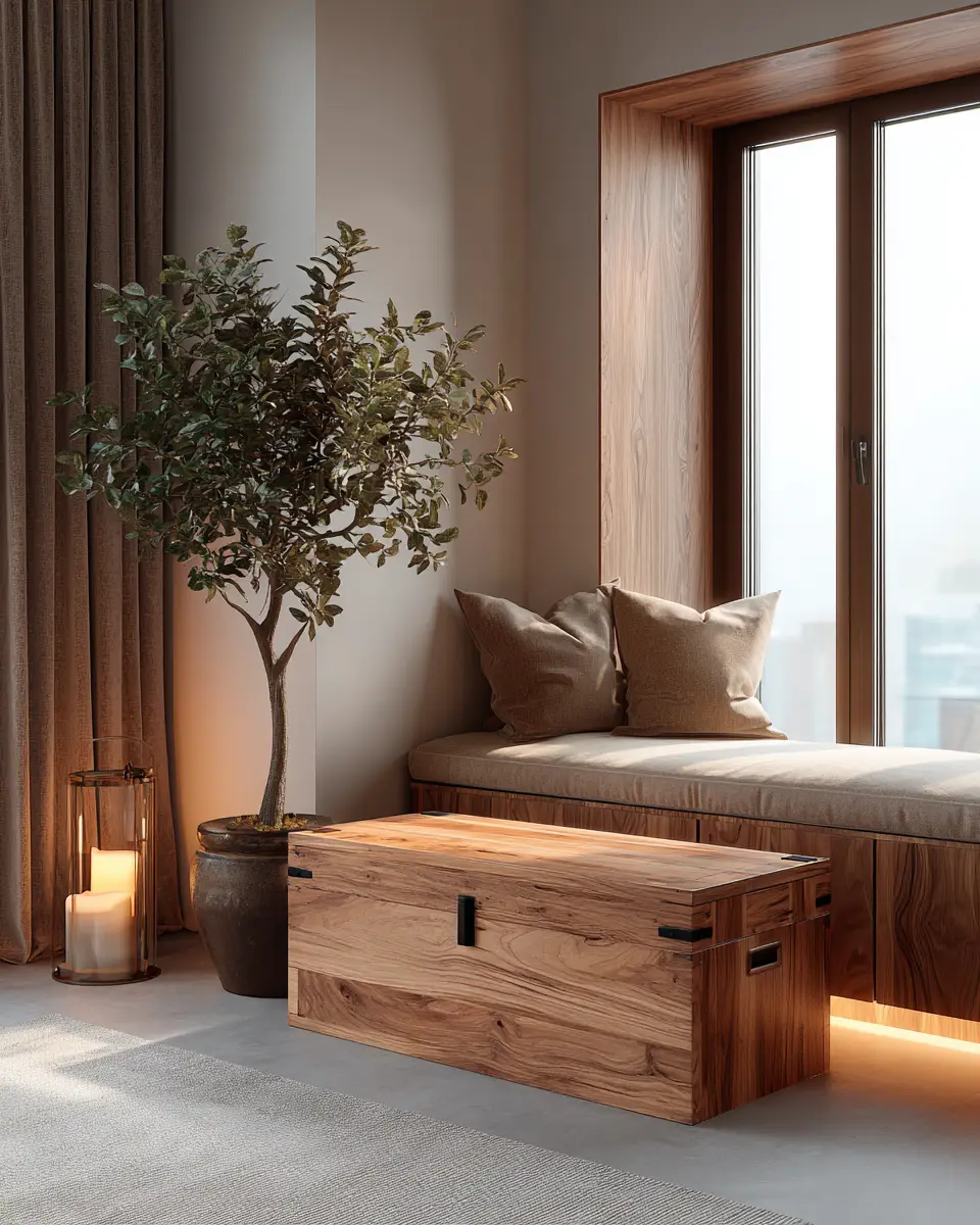 Natural Wood Japandi Bedroom Decor Ideas