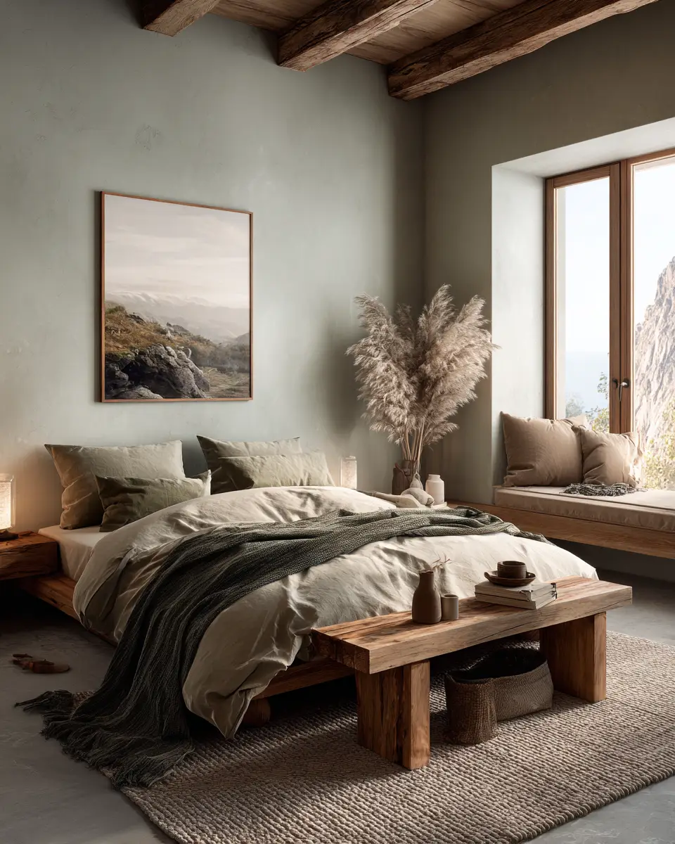 Natural Wood Japandi Bedroom Decor Ideas