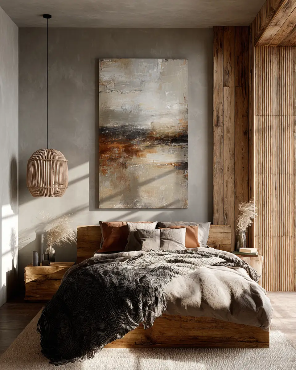 Natural Wood Japandi Bedroom Decor Ideas