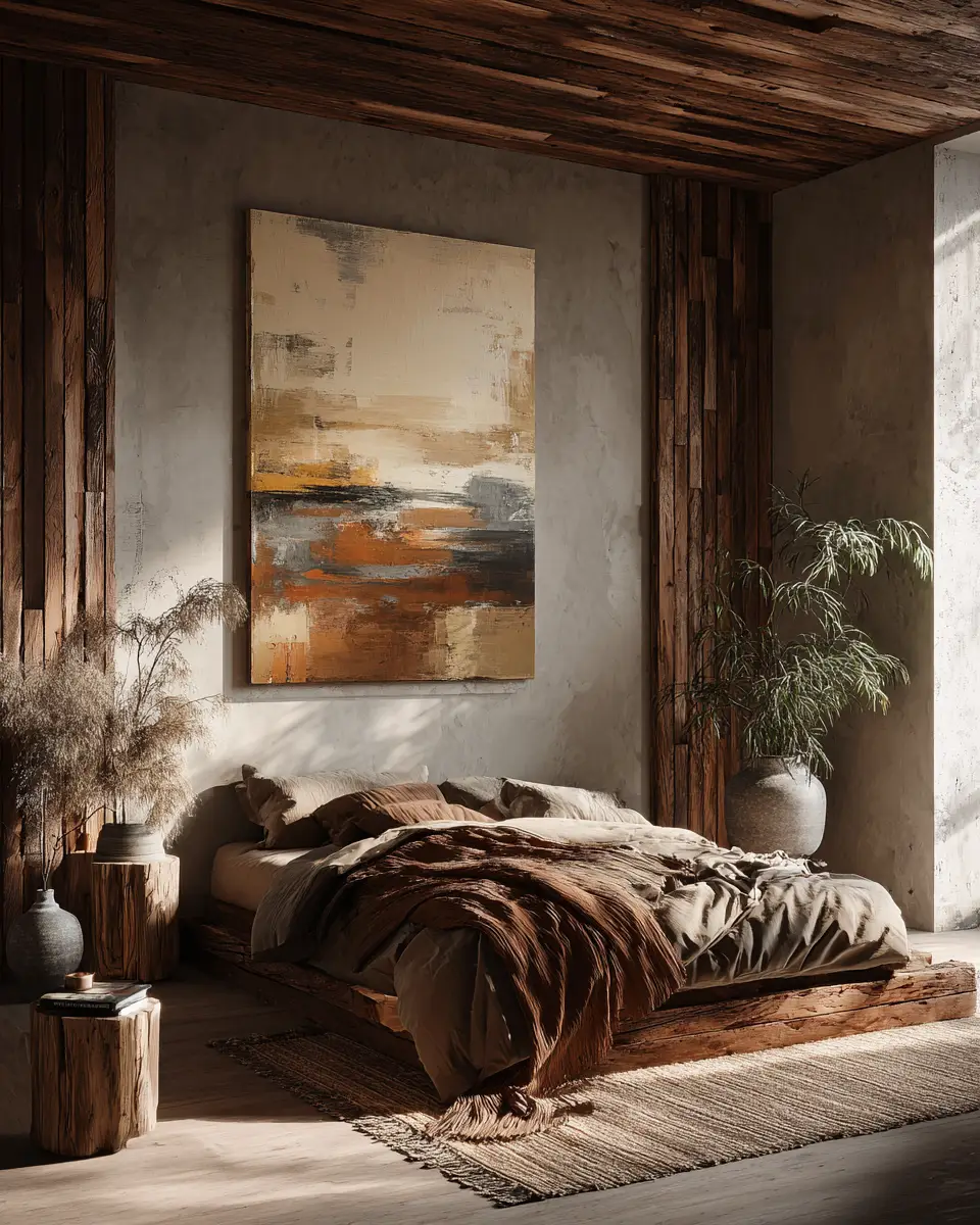 Natural Wood Japandi Bedroom Decor Ideas