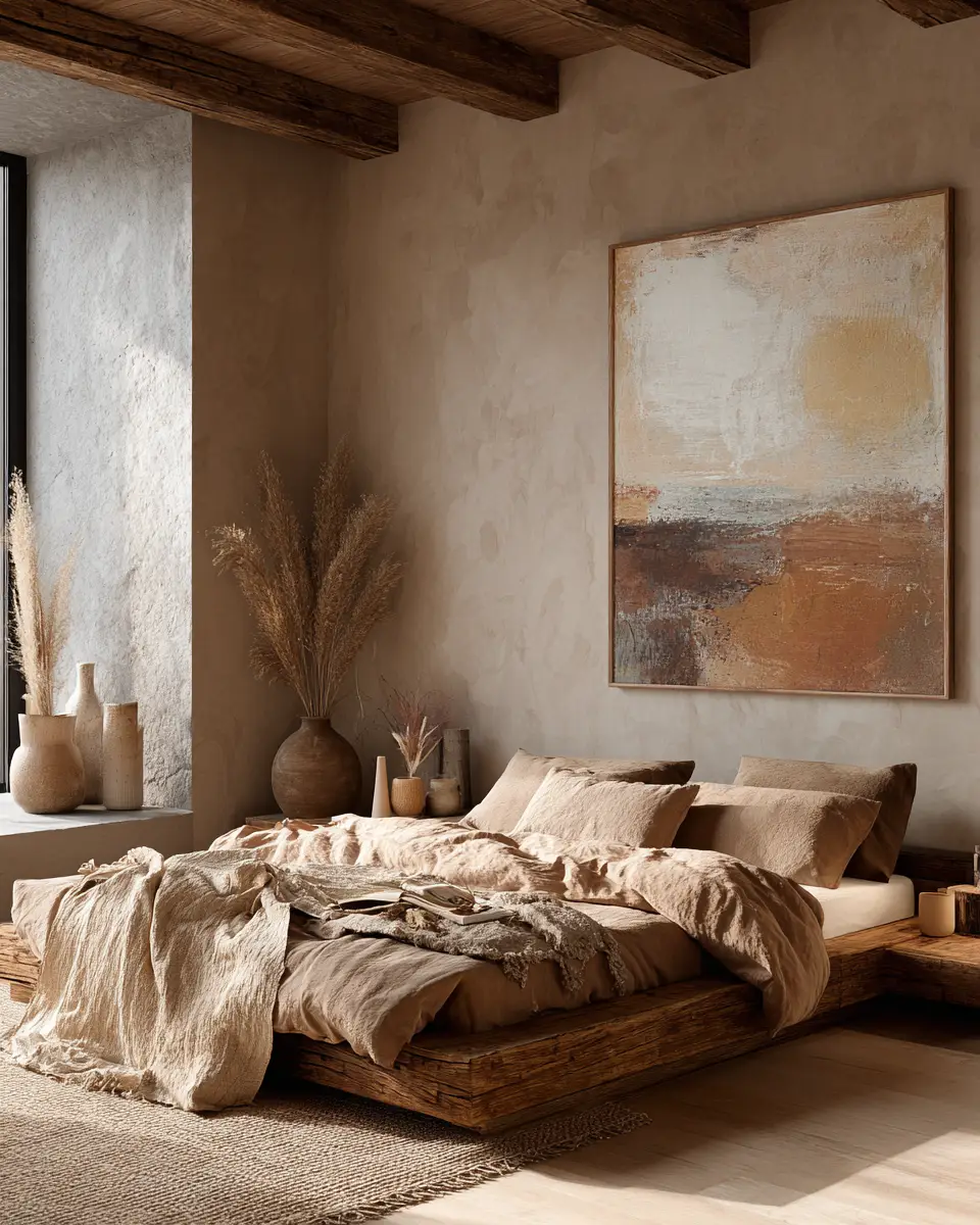 Natural Wood Japandi Bedroom Decor Ideas