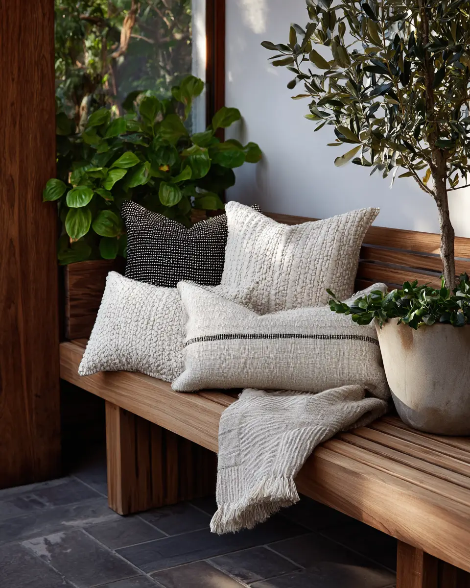 Natural Wood Minimalist Porch Decor Ideas - Featured