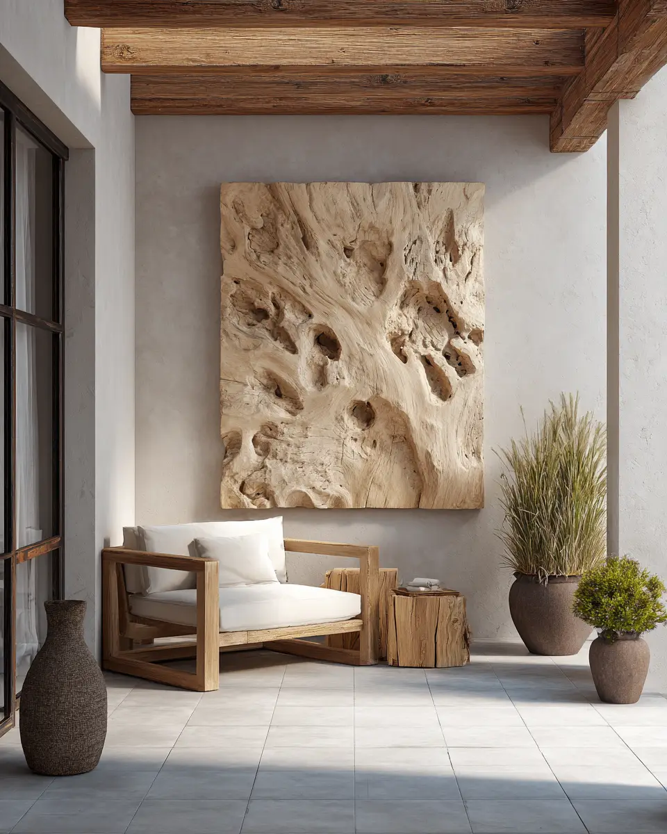 Natural Wood Minimalist Porch Decor Ideas