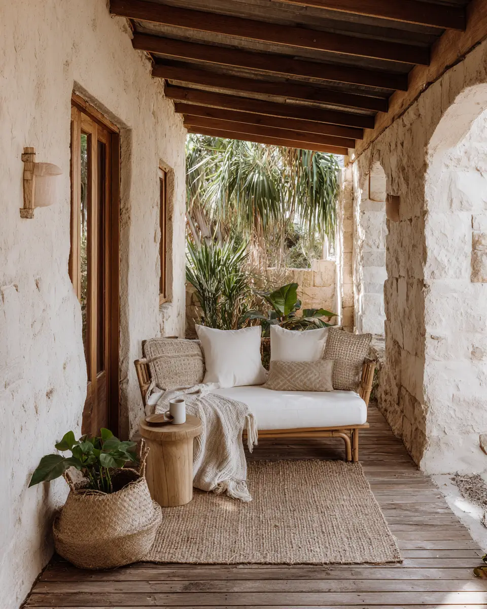 Natural Wood Minimalist Porch Decor Ideas