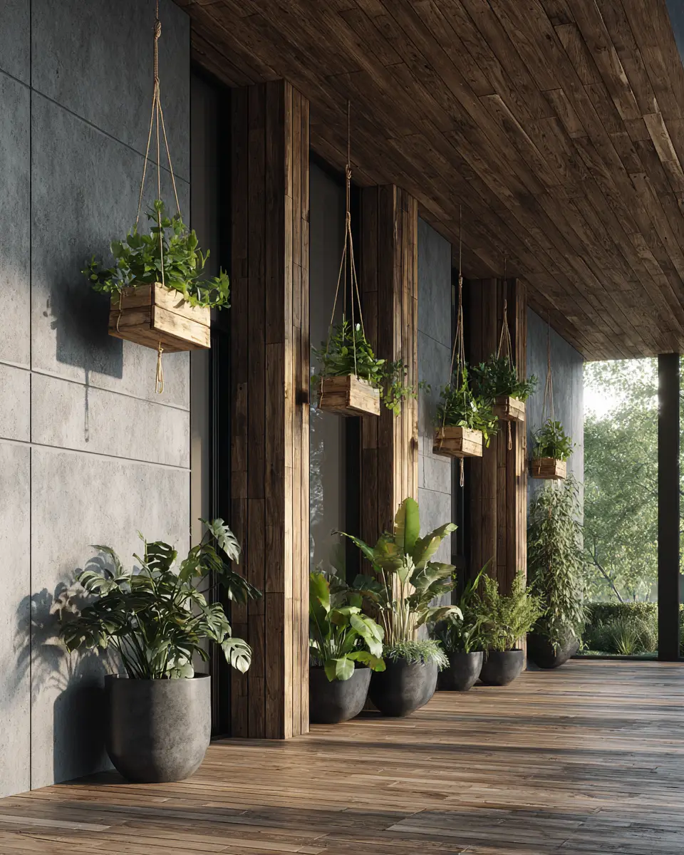 Natural Wood Minimalist Porch Decor Ideas
