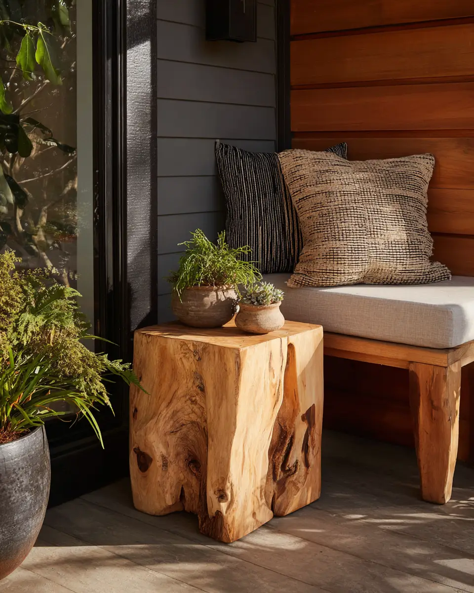 Natural Wood Minimalist Porch Decor Ideas